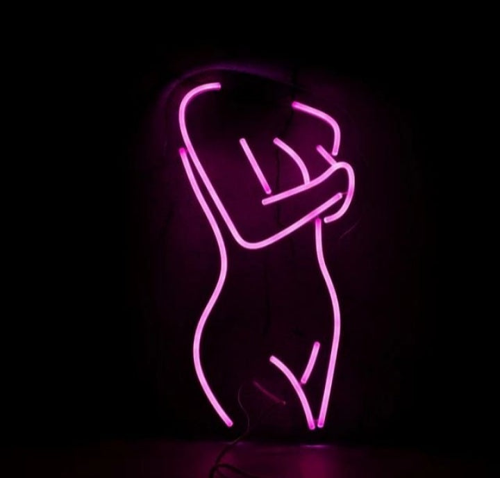 Lady Silhouette Neon LED Wall Hanging Advertising Room Decoration Sign