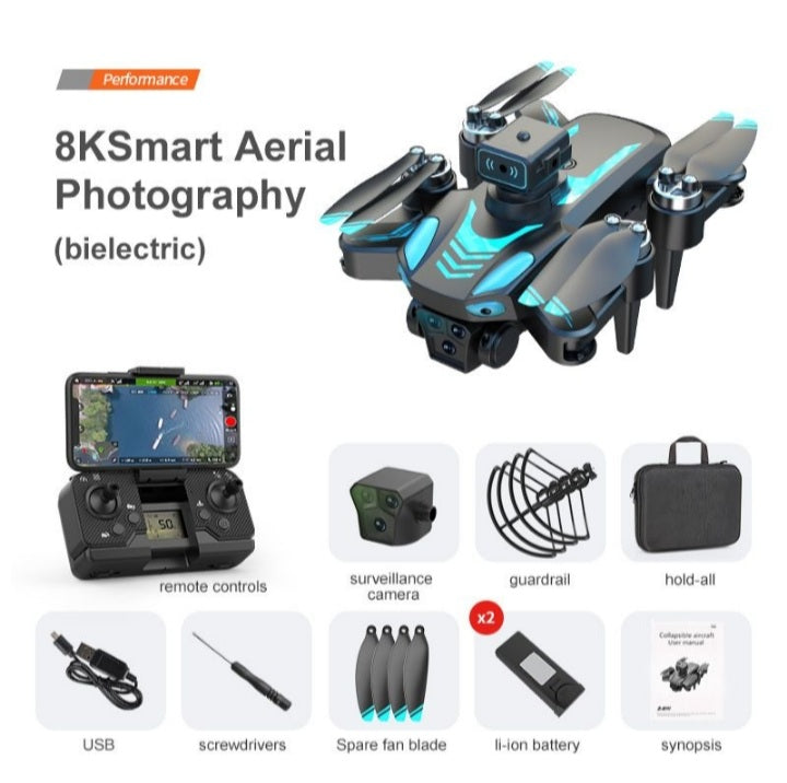 HD Aerial Drone with Brushless Motor-GPS +Optical Flow Positioning,3-Camera