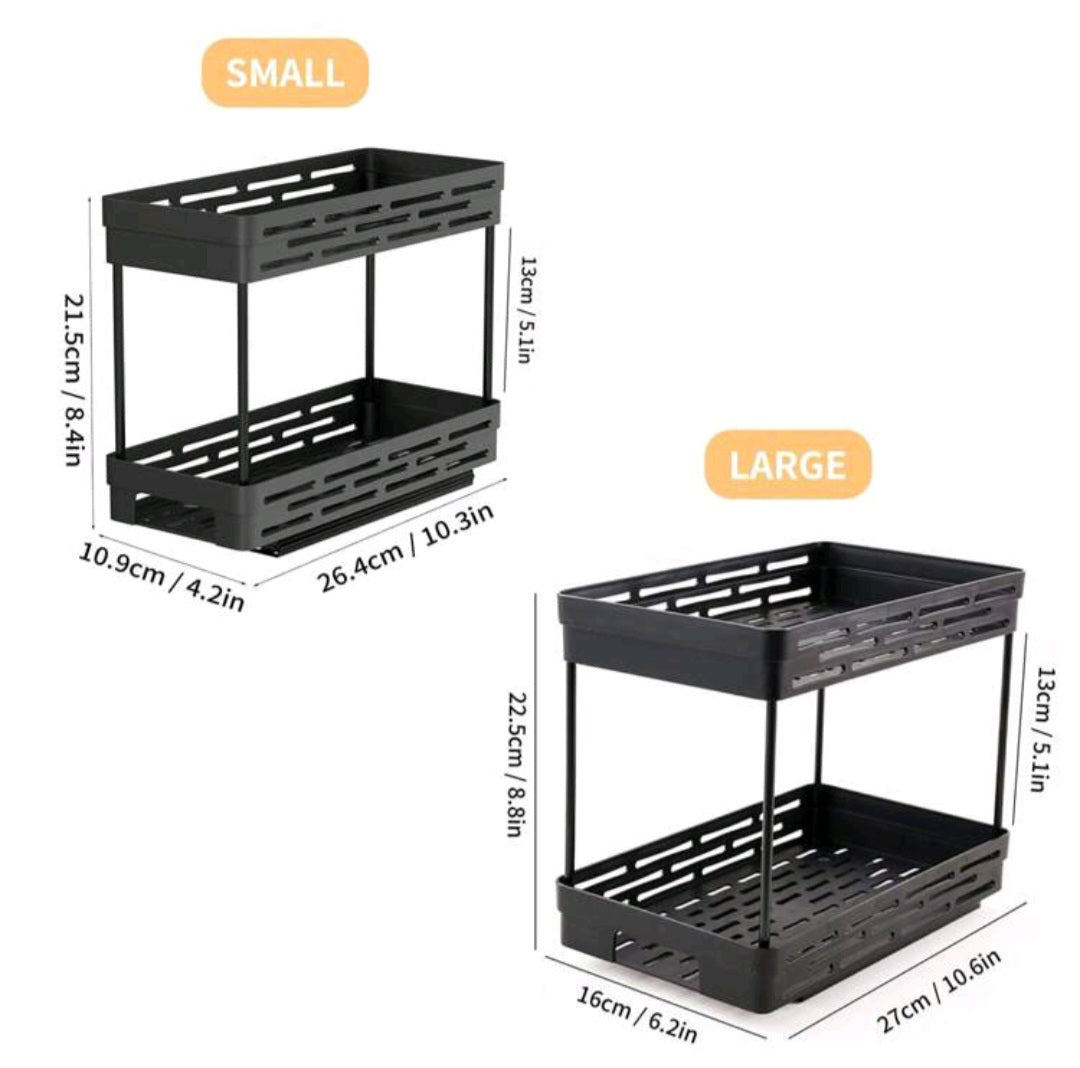 2 Tier Multifunctional plastic Storage Rack and Seasoning Bottle