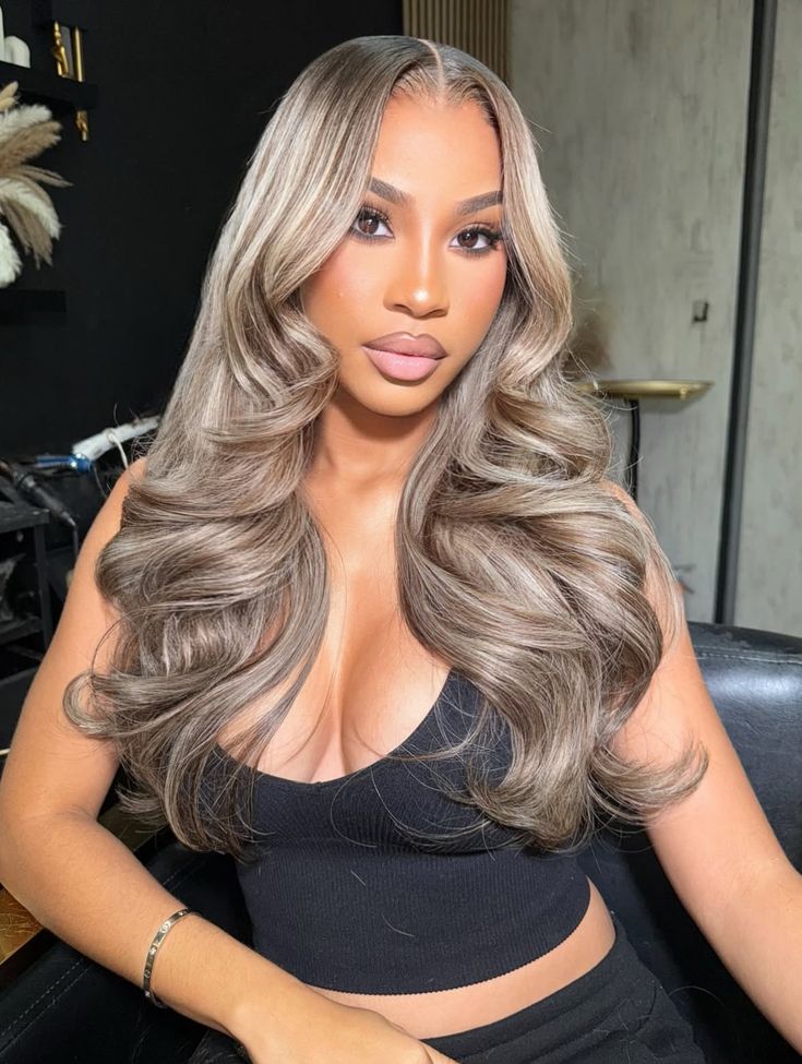Blonde Highlight Brown Mixed Color Lace Front Wig