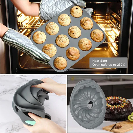 6pcs/set Silicone Baking supplies, Nonstick Silicone Baking Tray