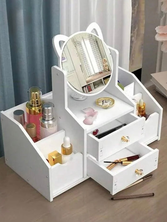 1pc Mirror Decor Cosmetic Storage Box