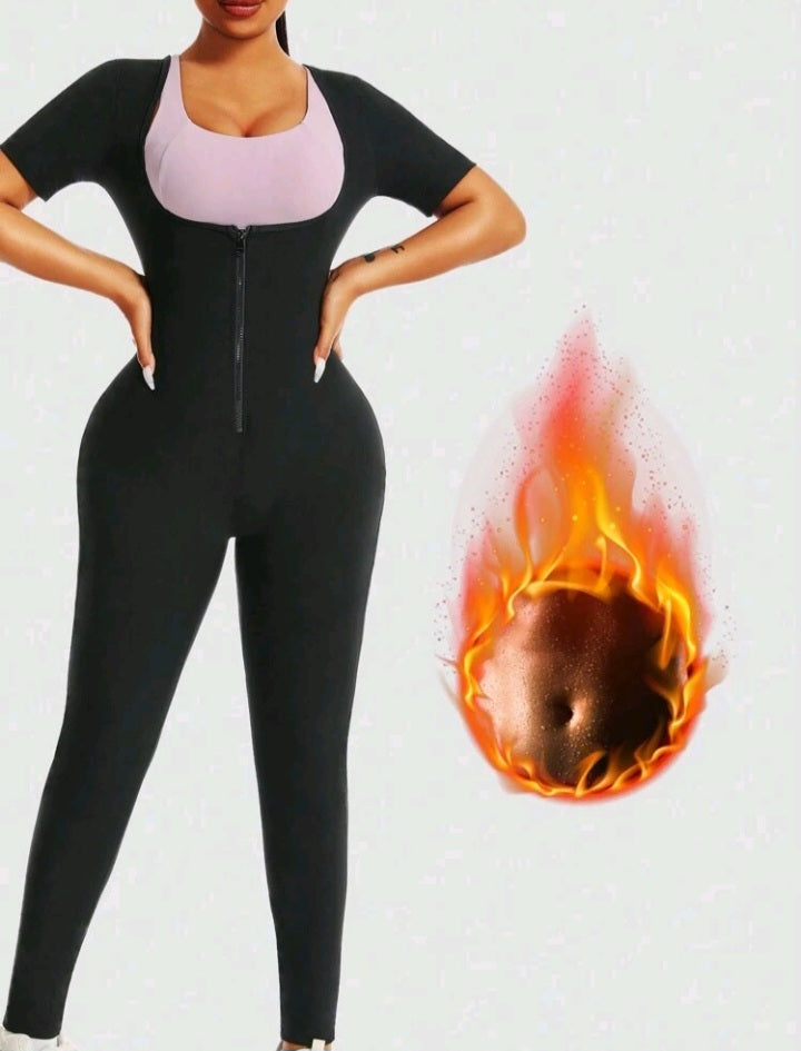 Zip Front Heavy Sweating  Jumpsuit
