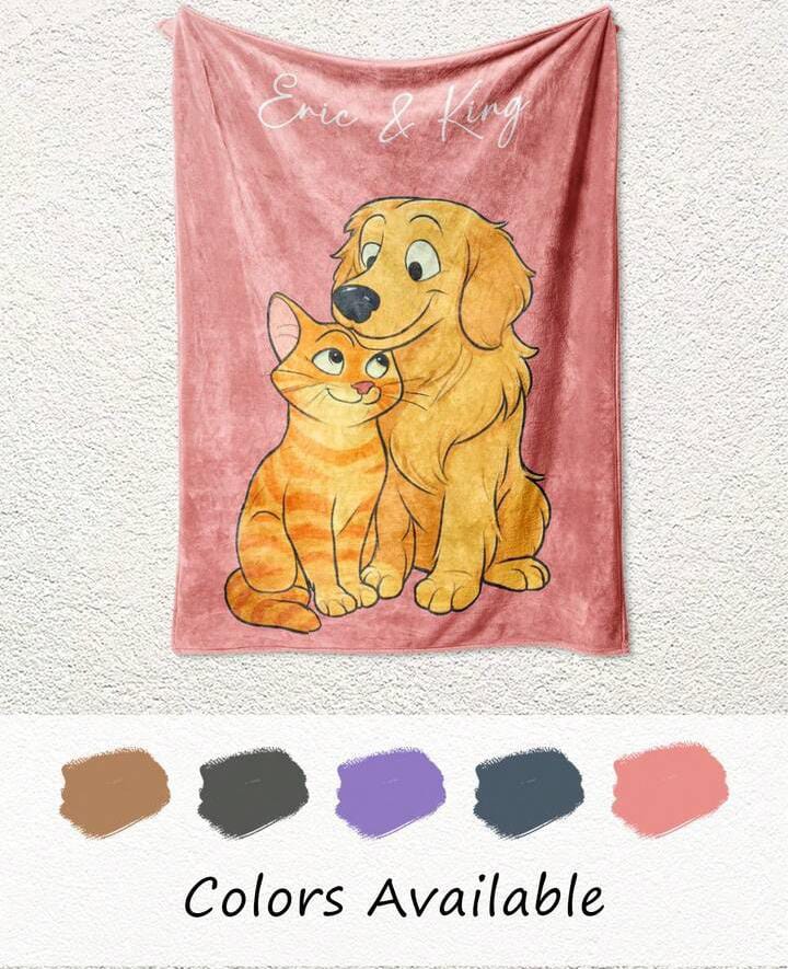 1pc Personalized Pet Blanket Using Pet Photo + Name