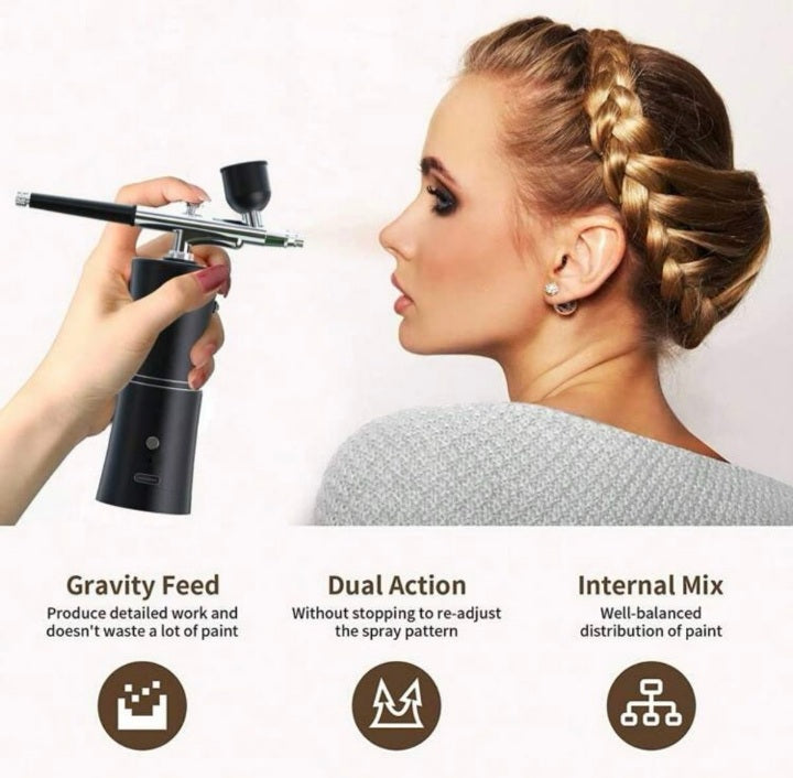 Portable Airbrush Compressor Kit, Ideal For Nails, Art, Cake & Makeup
