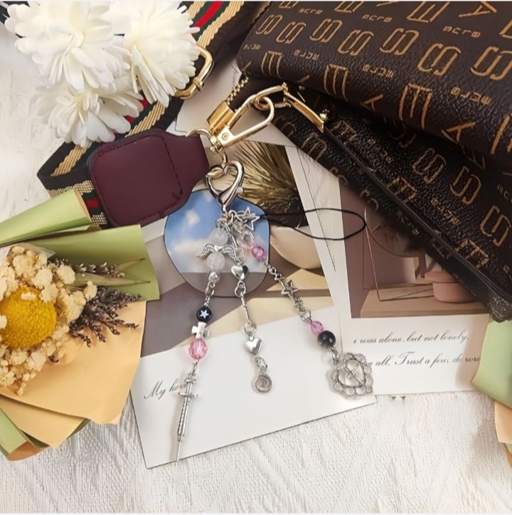 Y2K Keychain Accessories Heart Butterfly for Keys Bags