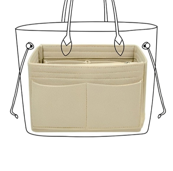 Felt Bag Storage Tote Bag, Lined With Multiple Pockets Storage Tote Bag