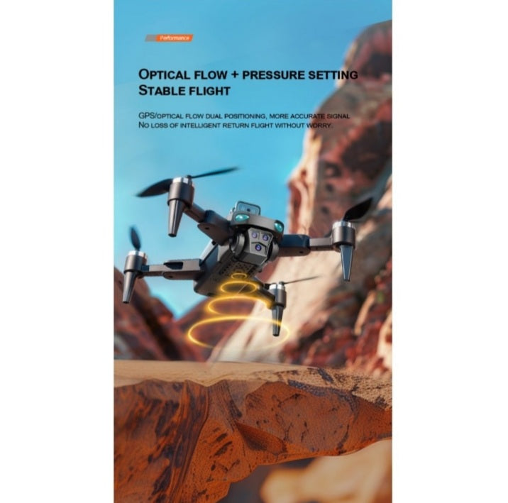 HD Aerial Drone with Brushless Motor-GPS +Optical Flow Positioning,3-Camera