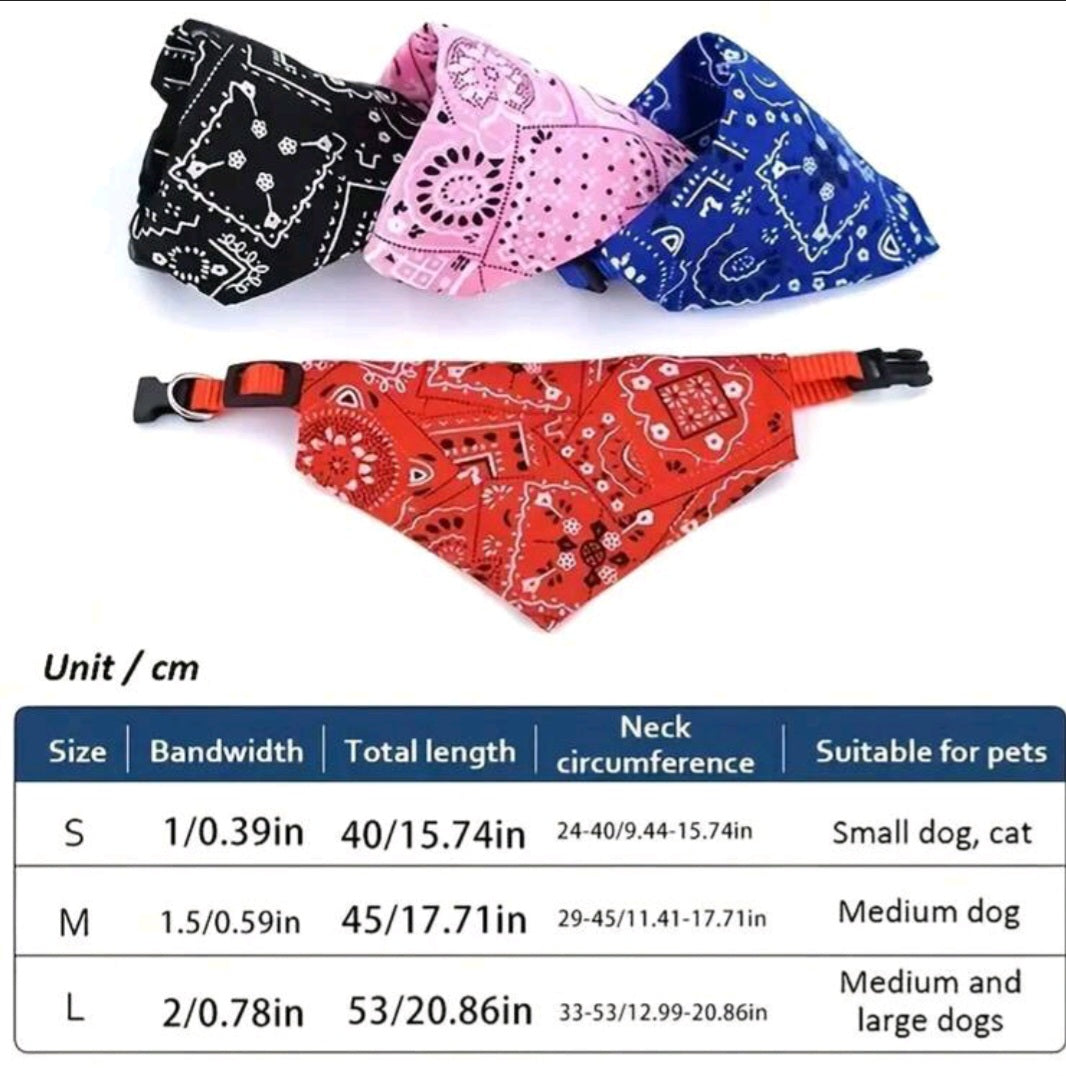 1pc Personalized Stylish Print Dog Bandana, Custom Adjustable Dog Collar Pet Saliva Towel