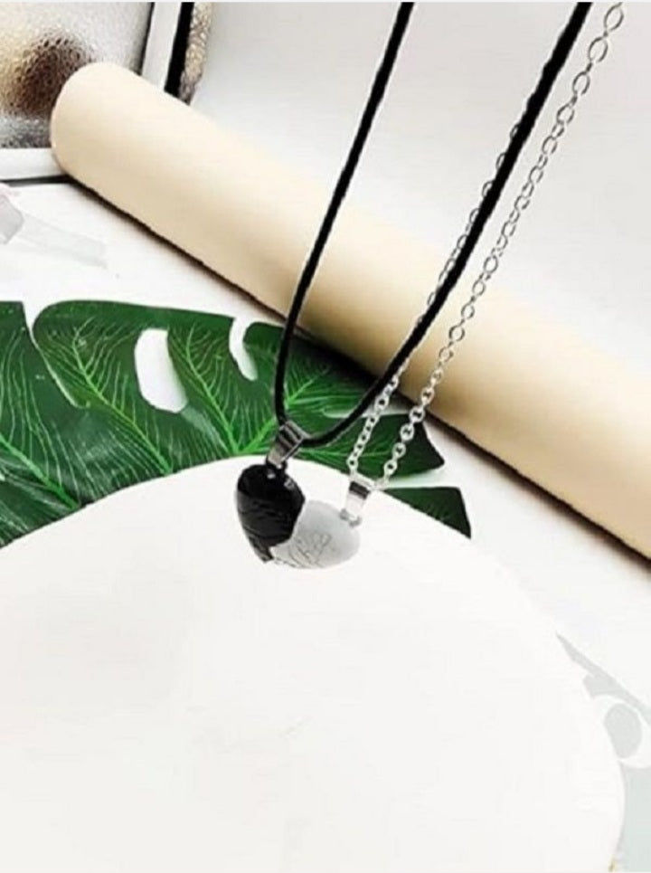 Gift Valentines Day Heart Shaped Magnetic Couples Promise Necklace Pair