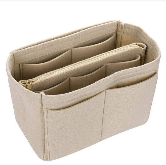 Felt Bag Storage Tote Bag, Lined With Multiple Pockets Storage Tote Bag
