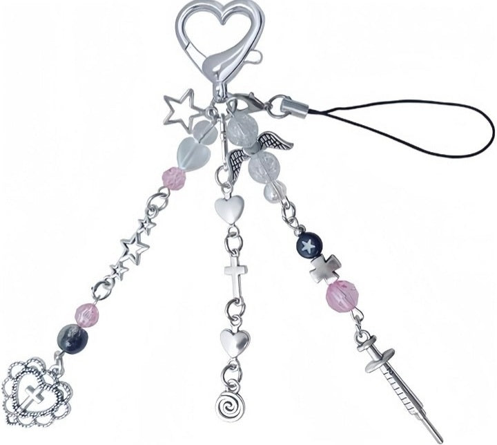 Y2K Keychain Accessories Heart Butterfly for Keys Bags