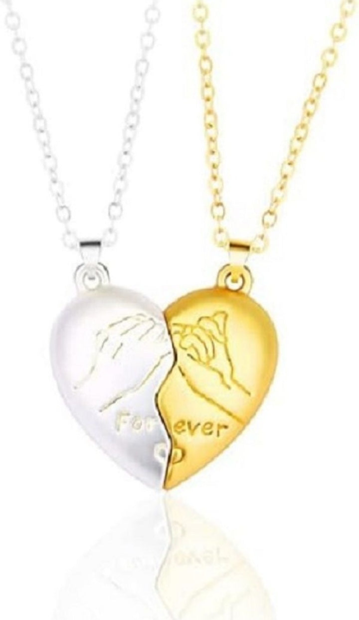 Gift Valentines Day Heart Shaped Magnetic Couples Promise Necklace Pair