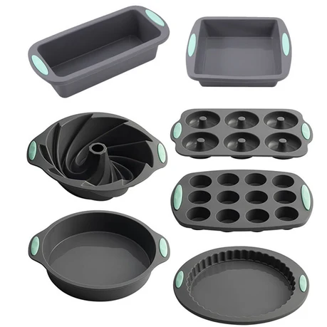 6pcs/set Silicone Baking supplies, Nonstick Silicone Baking Tray