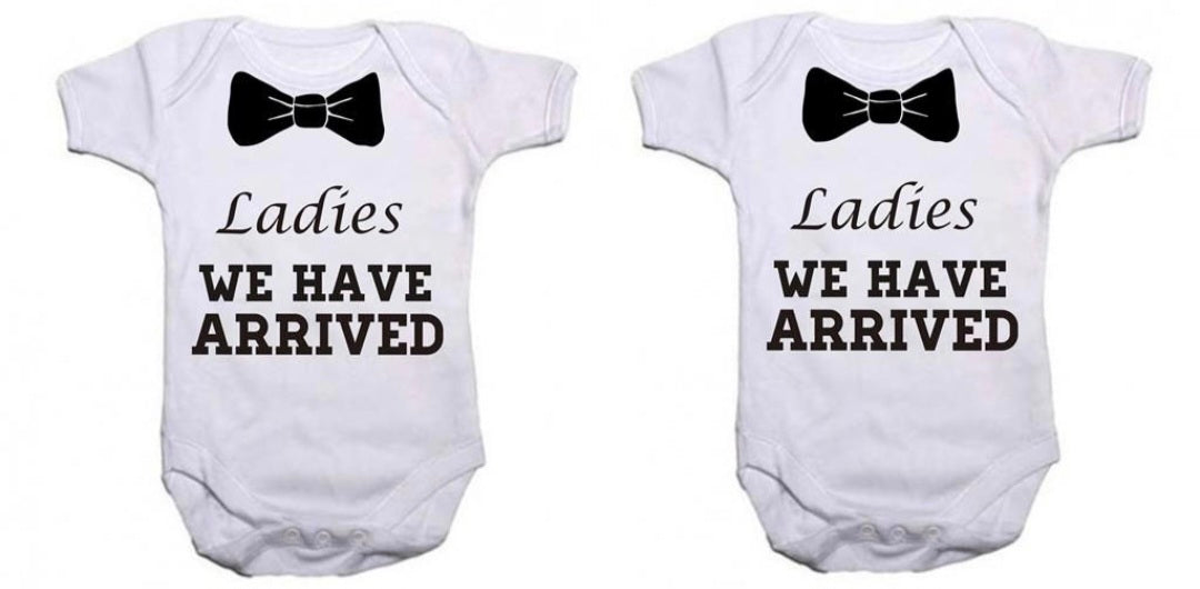 Noveltees ZA Boys Ladies We Have Arrived Twin Pack Baby Grows