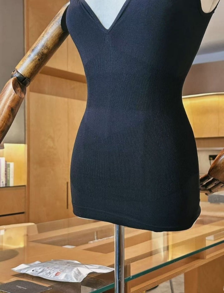 Seamless Thermal Shaping Vest Derylon V Neck Sleeveless Warm Underwear