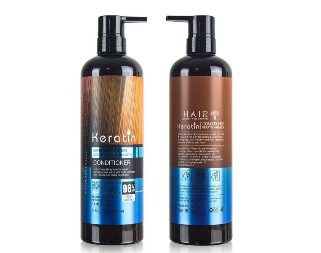 Keratin Hair Deep Treatment Kit- Shampoo, Conditioner, Mask, Serum & Wax