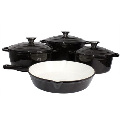 7pcs Authentic paste Black  Cast Iron Set